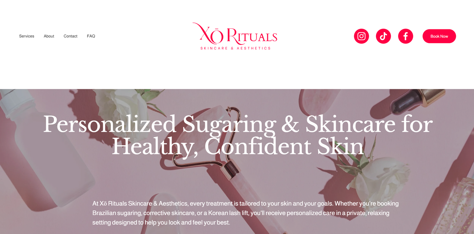 Xō Rituals website before the redesign